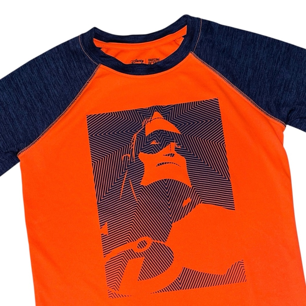 Disney Pixar The Incredibles Amazing Active Tee Navy Blue Orange Boys Size 8